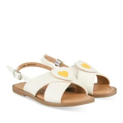 Sandales BLANC Fille Motif Coeurs Boucle