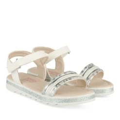 Sandales BLANC Fille Motif Iridescent Scratch