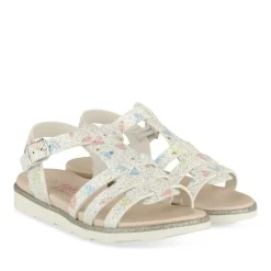 Sandales BLANC Fille Motif Coeurs Boucle