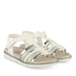 Sandales BLANC Fille Motif Iridescent Scratch
