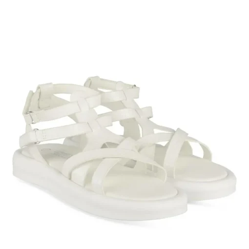 Sandales BLANC Fille Motif Animal Scratch