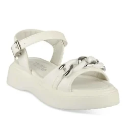Sandales BLANC Fille Motif Chaîne Boucle