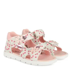 Sandales BLANC Fille Motif Fleuri Scratch