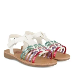 Sandales BLANC Fille Motif Multicolore Scratch