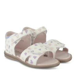 Sandales BLANC Fille Motif Coeurs Scratch