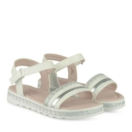 Sandales BLANC Fille Motif Uni Scratch