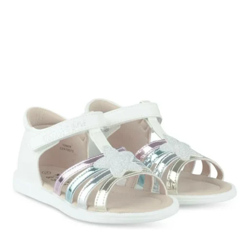Sandales BLANC Fille Motif Multicolore Scratch