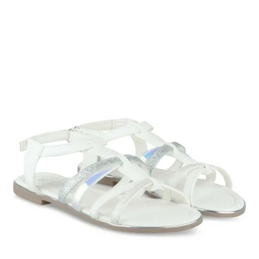Sandales BLANC Fille Motif Uni Scratch