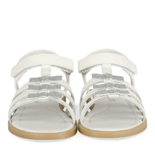 Sandales BLANC Fille Motif Paillettes Scratch