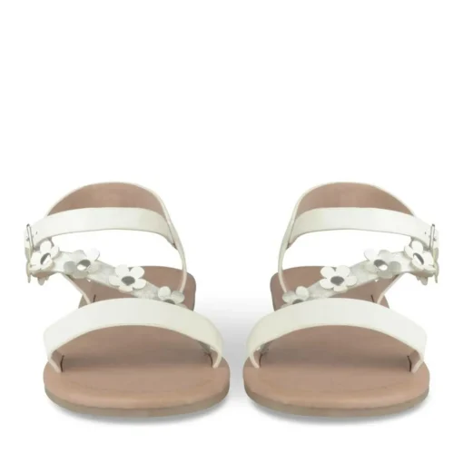 Sandales BLANC Fille Motif Uni Boucle