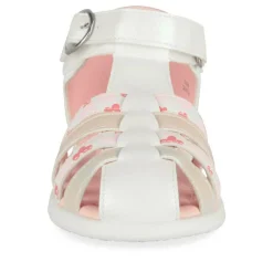 Sandales BLANC Fille Motif Fleuri Scratch