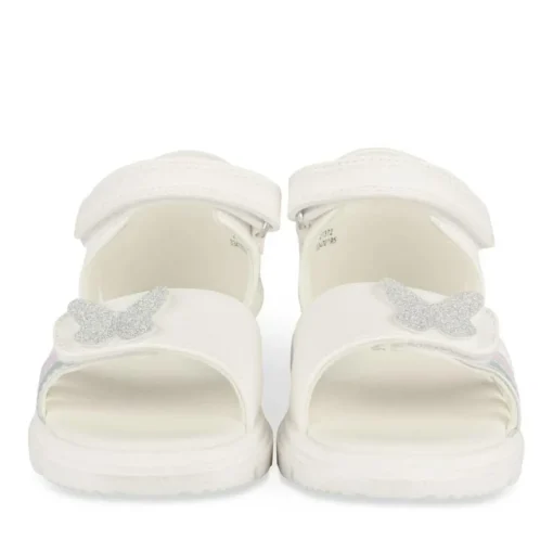 Sandales BLANC Fille Motif Coeurs Scratch