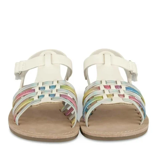 Sandales BLANC Fille Motif Iridescent Scratch