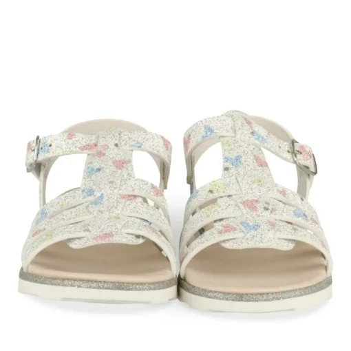 Sandales BLANC Fille Motif Coeurs Boucle