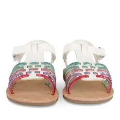 Sandales BLANC Fille Motif Multicolore Scratch