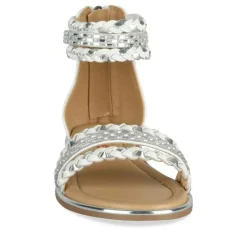 Sandales BLANC Fille Motif Tressé Fermeture éclair