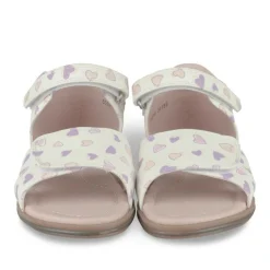 Sandales BLANC Fille Motif Coeurs Scratch