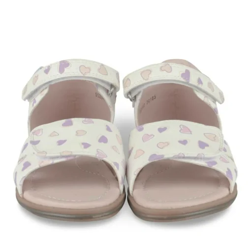 Sandales BLANC Fille Motif Coeurs Scratch