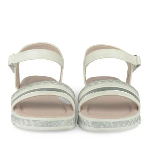 Sandales BLANC Fille Motif Uni Scratch