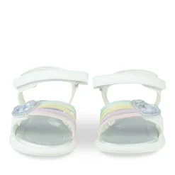Sandales BLANC Fille Motif Coeurs Scratch