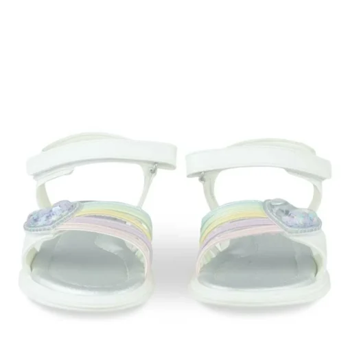 Sandales BLANC Fille Motif Coeurs Scratch