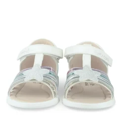 Sandales BLANC Fille Motif Multicolore Scratch