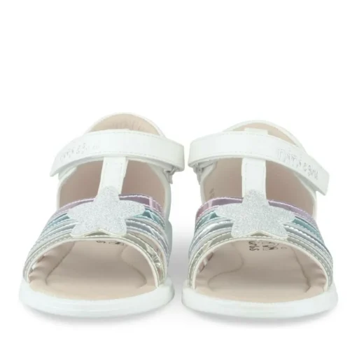 Sandales BLANC Fille Motif Multicolore Scratch