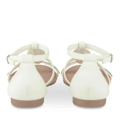 Sandales BLANC Fille Motif Paillettes Boucle