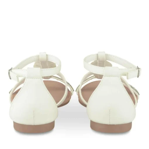 Sandales BLANC Fille Motif Paillettes Boucle