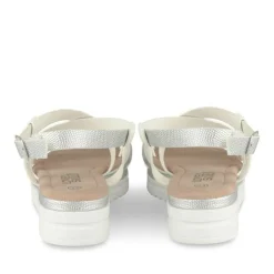 Sandales BLANC Fille Motif Paillettes Boucle