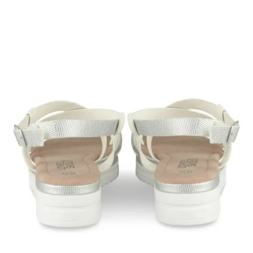 Sandales BLANC Fille Motif Paillettes Boucle