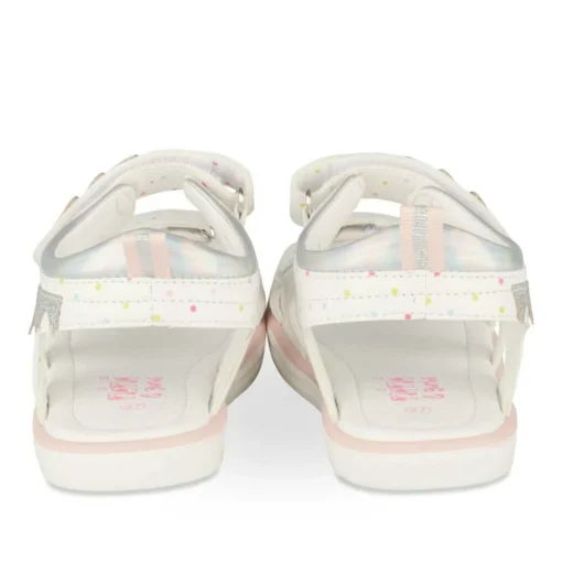 Sandales BLANC Fille Motif Multicolore Scratch