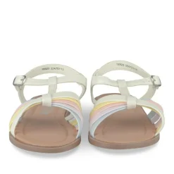 Sandales BLANC Fille Motif Multicolore Boucle