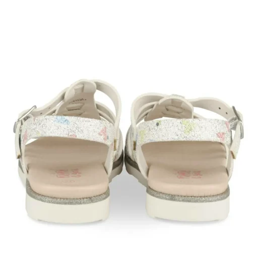 Sandales BLANC Fille Motif Coeurs Boucle