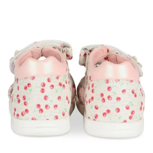 Sandales BLANC Fille Motif Fleuri Scratch