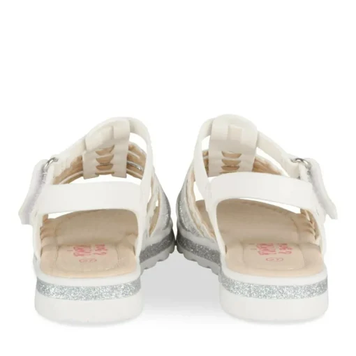 Sandales BLANC Fille Motif Paillettes Scratch