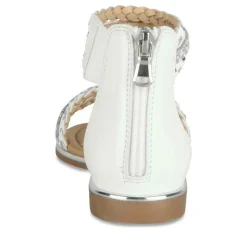 Sandales BLANC Fille Motif Tressé Fermeture éclair