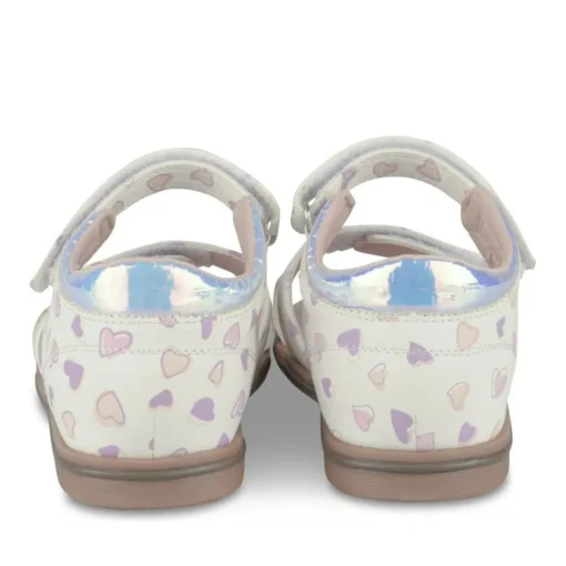 Sandales BLANC Fille Motif Coeurs Scratch