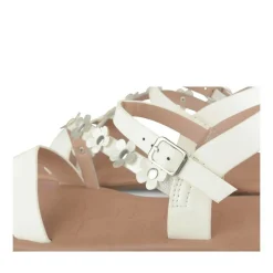 Sandales BLANC Fille Motif Uni Boucle