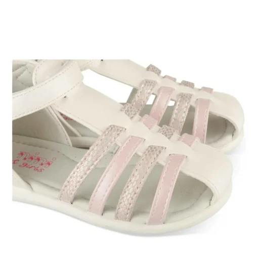 Sandales BLANC Fille Motif Multicolore Scratch