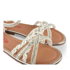 Sandales BLANC Fille Motif Tressé Fermeture éclair