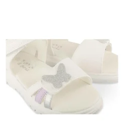 Sandales BLANC Fille Motif Coeurs Scratch