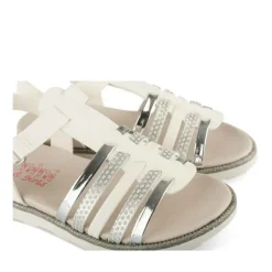 Sandales BLANC Fille Motif Iridescent Scratch