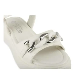Sandales BLANC Fille Motif Chaîne Boucle
