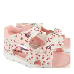 Sandales BLANC Fille Motif Fleuri Scratch