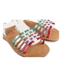 Sandales BLANC Fille Motif Multicolore Scratch
