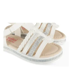Sandales BLANC Fille Motif Paillettes Scratch