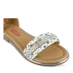 Sandales BLANC Fille Motif Tressé Fermeture éclair