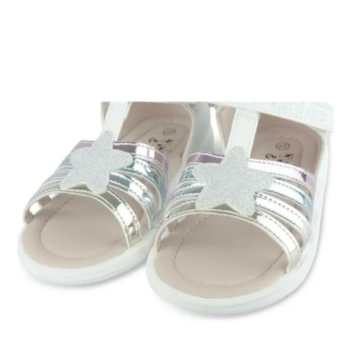 Sandales BLANC Fille Motif Multicolore Scratch