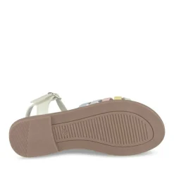 Sandales BLANC Fille Motif Multicolore Boucle
